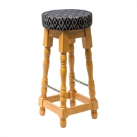 Classic Soft Oak High Bar Stool with Black Diamond Seat (2 Pack)