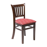 Manhattan Dark Walnut Dining Chair with Red Diamond Padded Seat (2 Pack)