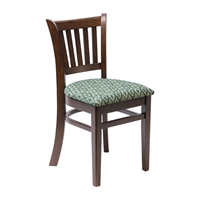 Manhattan Dark Walnut Dining Chair with Green Diamond Padded Seat (2 Pack)