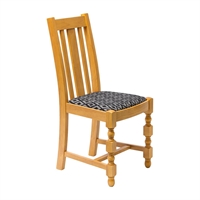 Mayfair Soft Oak Dining Chairs with Black Diamond Padded Seat (2 Pack)