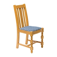 Mayfair Soft Oak Dining Chairs with Blue Diamond Padded Seat (2 Pack)