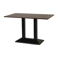 Turin Rectangular Pedestal Table Dark Wood 1200x700mm
