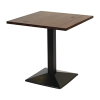 Turin Square Pedestal Table Vintage Wood 760x760mm