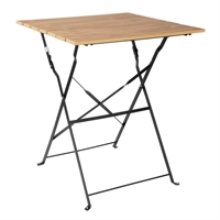 Bolero Perth Pavement Style Square Table Wood Effect 600x600mm