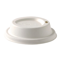 BioPak Sugarcane Lids for BioPak BioCups White 90mm (1000 Pack)