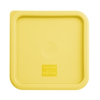 Couvercle moyen carré pour boîte alimentaire Hygiplas jaune