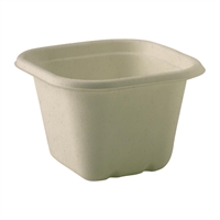 BioPak BioCane Natural Takeaway Square Bases - 630ml (Pack 600)