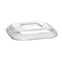 BioPak PLA Lids Clear for BioCane Square Base 280 480 & 630ml (Pack of 600)