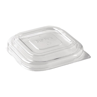 BioPak rPET Lids Clear for BioCane Square Base 280 480 & 630ml (Pack of 600)