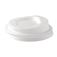BioPak PLA Lids for BioPak BioCups 4oz 62mm White (Pack of 1000)