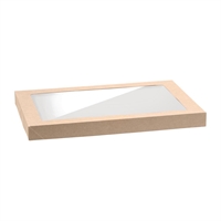 BioPak BioBoard PLA Window Lid for Catering Tray Bases Medium (100 Pack)