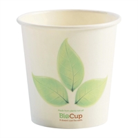 BioPak BioCup Single Wall Leaf - 120ml 4oz 63mm (Pack 2000)