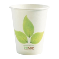 BioPak BioCup Single Wall Leaf - 280ml 8oz 80mm (Pack 1000)