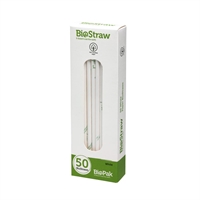 BioPak BioStraw Regular Straws White - 6mm (50 Pack)