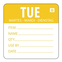 Hygiplas Dissolvable Day of the Week Labels Tuesday (250 Pack)