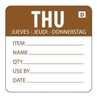 Hygiplas oplosbare kleurcode voedseletiketten donderdag (250 stuks)