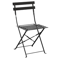 Bolero Perth Pavement Style Folding Chairs Black (2 Pack)