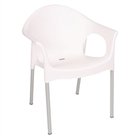 Fauteuils bistro empilables Bolero blancs (Lot de 4)