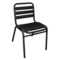 Chaises bistro en aluminium Bolero noires (lot de 4)