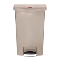 Rubbermaid Slim Jim Step-On Pedal Bin Beige 50Ltr