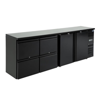 Polar U-serie dubbele deur back bar toonbank koelkast met laden