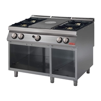 Plaque coup de feu à gaz Gastro M 700 avec 4 feux vifs sur placard ouvert GM70/120TPPCG2