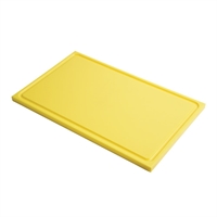 Planche à découper avec rigole GN1/1 en polyéthylène haute densité Gastro M jaune
