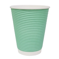 Fiesta Recyclable Coffee Cups Ripple Wall Turquoise 340ml / 12oz (500 Pack)