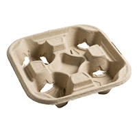 Moulded Pulp Fibre Four Cup Carrier (180 Pack)