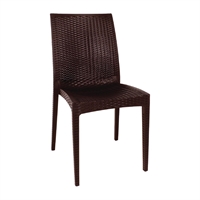 Chaises bistro en rotin PP Bolero marron lot de 4