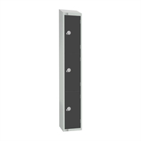 Elite Three Door 300mm Deep Lockers Graphite Grey