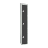 Elite Three Door 300mm Deep Lockers Graphite Grey