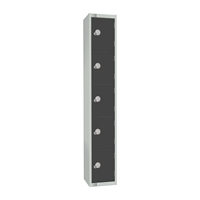 Elite Five Door 300mm Deep Lockers Graphite Grey