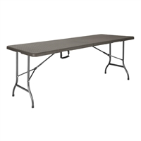 Bolero Rattan Rectangular Centre Folding Table Brown 6ft