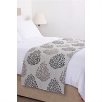 Luxury Reflections Bed Runner Charcoal Leaf