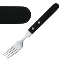 Fourchette à steak Amefa manche noir 196mm (lot de 12)
