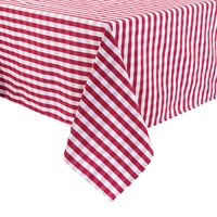 Comfort Gingham Square Tablecloths Red and White