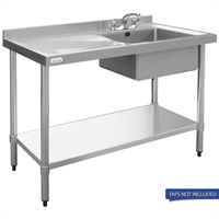 Vogue Single Sink Left Hand Drainer 1200mm