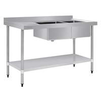 Vogue Double Sink Left Hand Drainer 1500mm