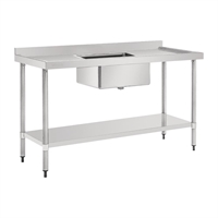 Vogue Single Sink Double Drainer 1500mm