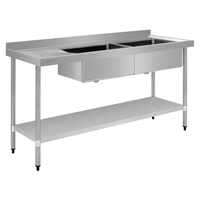 Vogue Double Sink Left Hand Drainer 1800mm