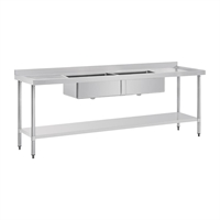 Vogue Double Sink Double Drainer 2400mm