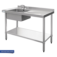 Vogue Single Bowl Sink R/H Drainer - 1000mm x700mm&nbsp; 90mm Drain
