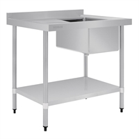 Vogue Single Bowl Sink L/H Drainer - 1000mm x 700mm 90mm Drain