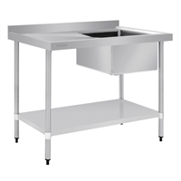 Vogue Single Bowl Sink L/H Drainer - 1200mm x700mm 90mm Drain