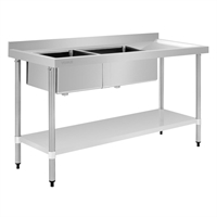 Vogue Double Bowl Sink R/H Drainer - 1500mm x 700mm&nbsp; 90mm Drain