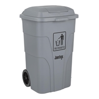 Poubelle à roulettes avec pédale Jantex 120L grise