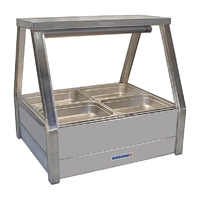 Roband Foodbar E22 Double Row Straight Glass with 4x 1/2 size 65mm Pans