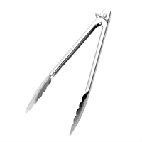Stainless Steel Scalloped Edge Tongs 225mm
