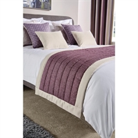 Luxury Fiorella Bordered Bed Runner Aubergine